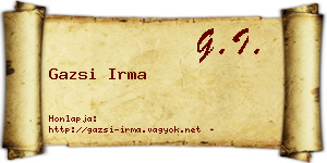 Gazsi Irma névjegykártya